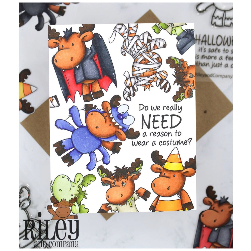 Riley and Company Riley Halloween 2 Dies rd2030 mummy spider halloween card