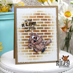 Riley and Company Stressed Out Hank Clear Stamp and Die Set brick wall