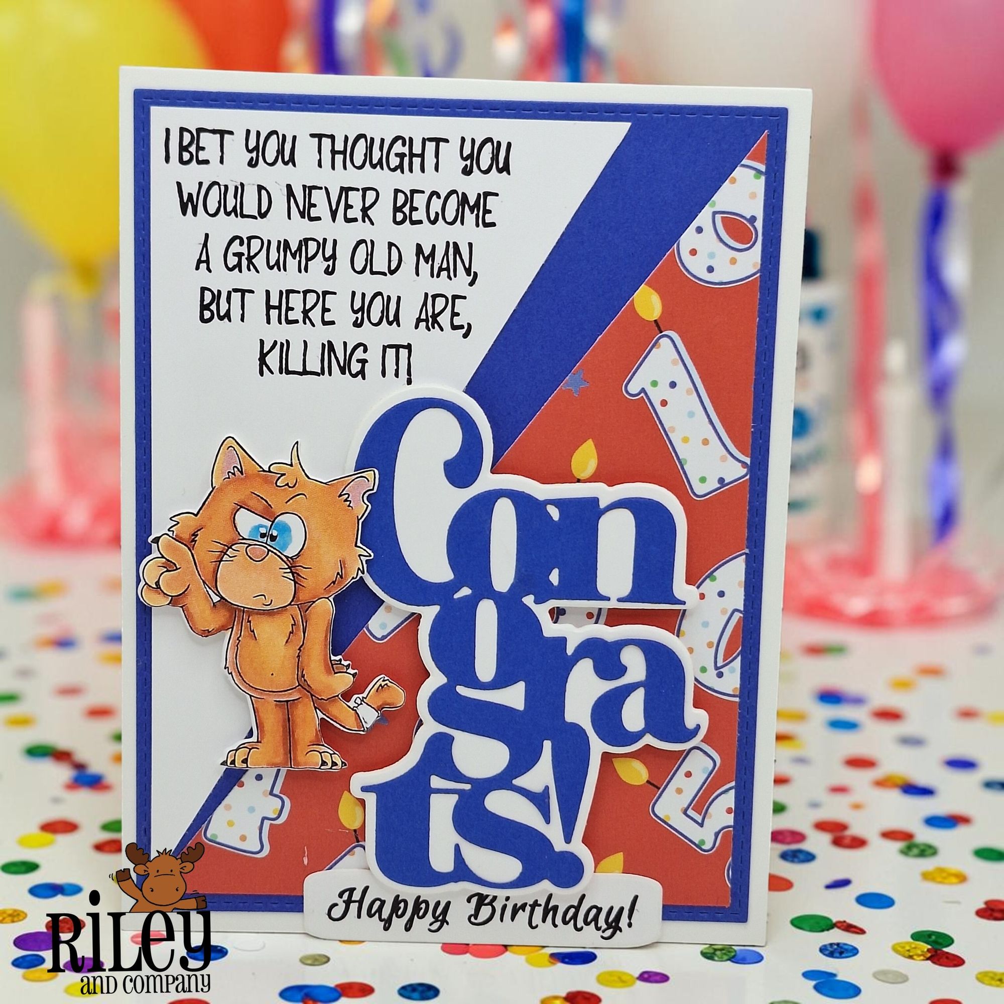 Riley and Company Stressed Out Hank Clear Stamps rclr2021 happy birthday old man