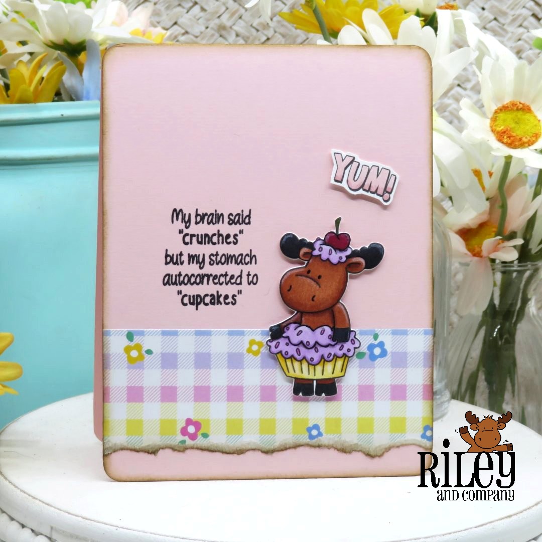Riley and Company Sweet Treats Riley Clear Stamp and Die Set purple iced cupcake
