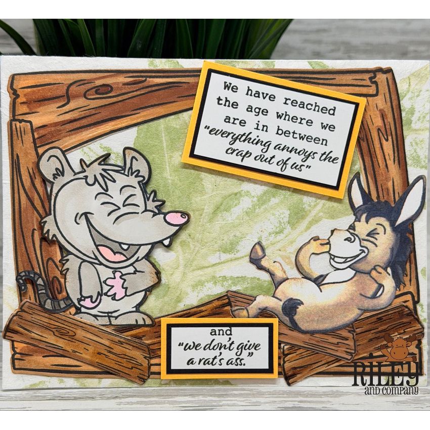 Riley and Company The Rat Pack Clear Stamps rclr2013 wood frame