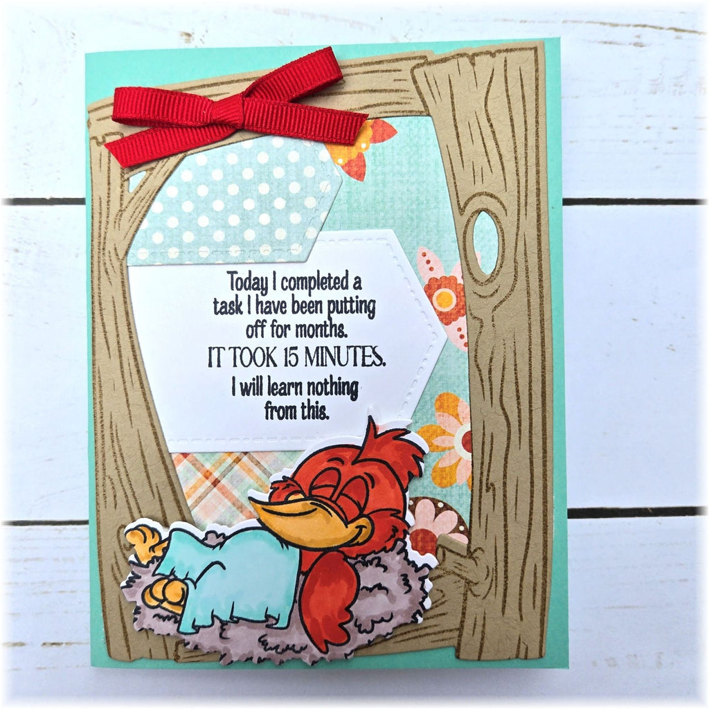 Riley and Company The Woodpeckers Clear Stamp and Die Set red bow
