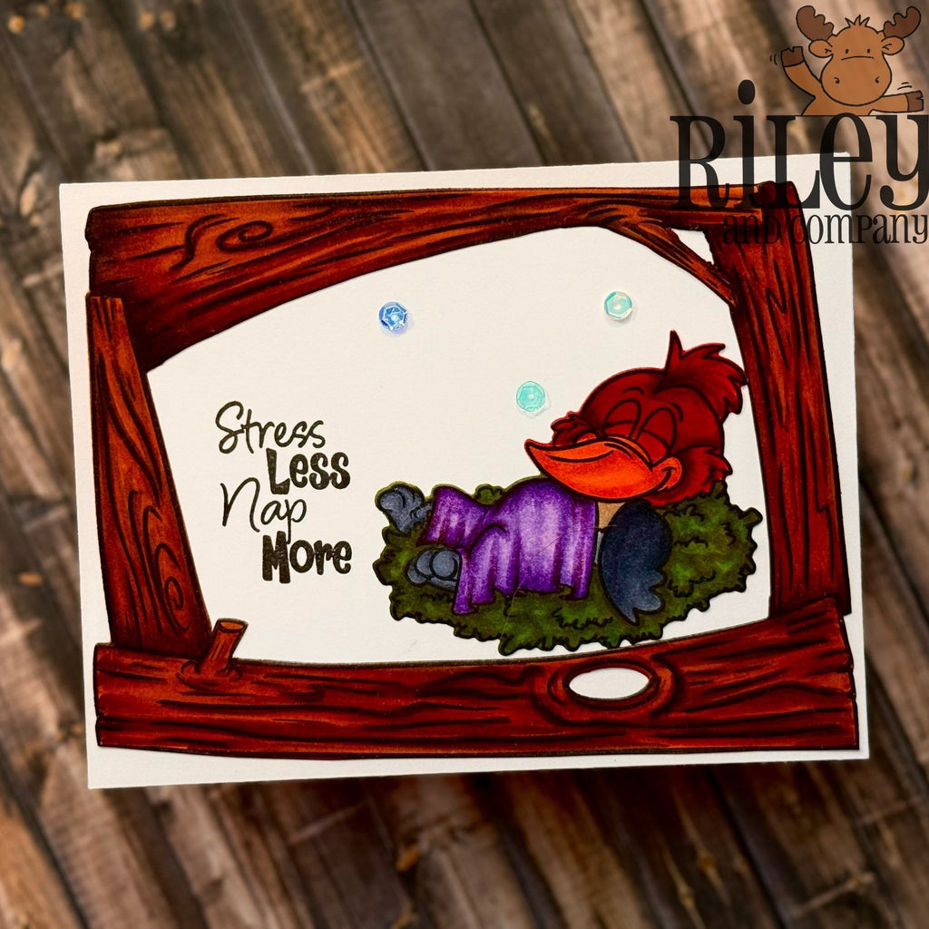 Riley and Company The Woodpeckers Clear Stamps rclr2014 purple blanket