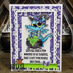 Riley and Company Tiki The Witch Clear Stamps rclr2035 bubbling cauldron card