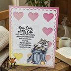 Riley and Company Trash Can Pandas Clear Stamps rclr2032 lots of hearts