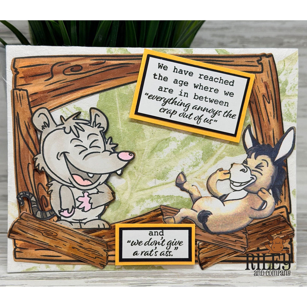 Riley and Company Wood Frame Clear Stamp and Die Set donkey