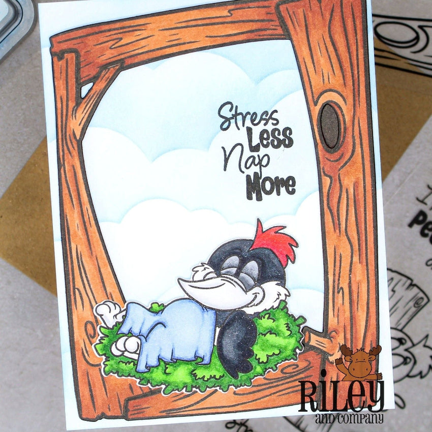 Riley and Company Wood Frame Clear Stamp rclr2017 brown bark