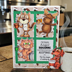 Riley and Company Woody and Hazel Fall Fun Dies rd2005 critters having coffee card