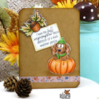 Riley and Company Woody and Hazel Fall Fun Dies rd2005 dachshund in a pumpkin card