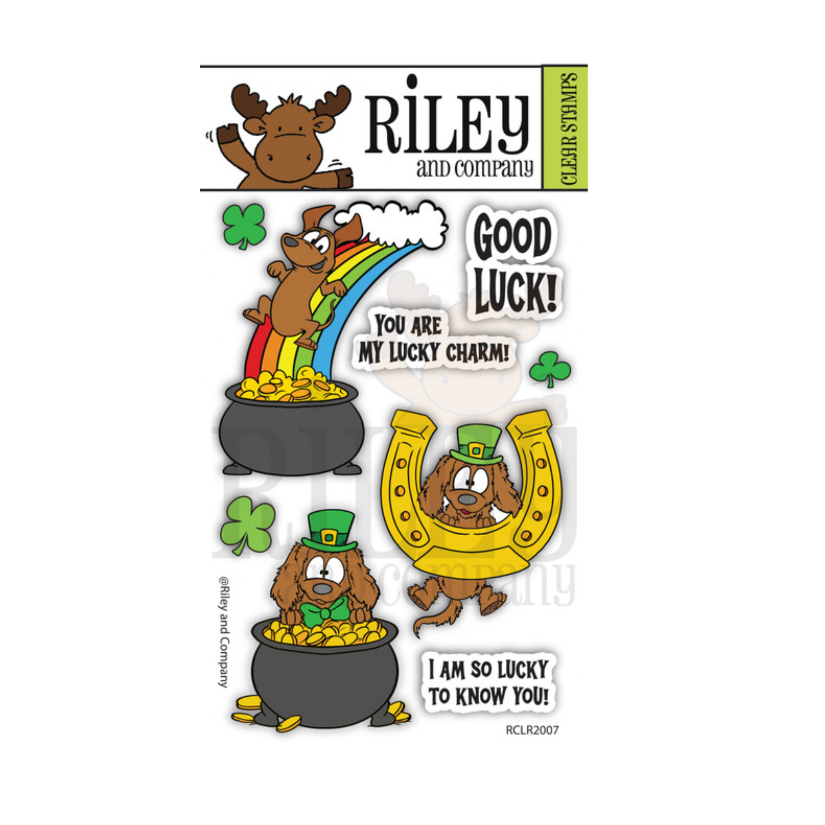 Riley and Company Woody and Hazel Jean Good Luck Clear Stamp and Die Set image 1