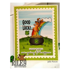 Riley and Company Woody and Hazel Jean Good Luck Clear Stamp and Die Set rainbow