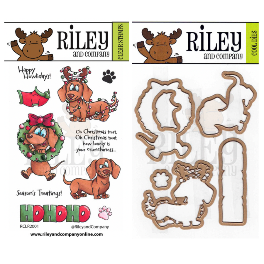 Riley and Company Woody and Hazel Jean Ho Ho Ho Clear Stamp and Die Set