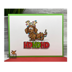 Riley and Company Woody and Hazel Jean Ho Ho Ho Clear Stamp and Die Set lights