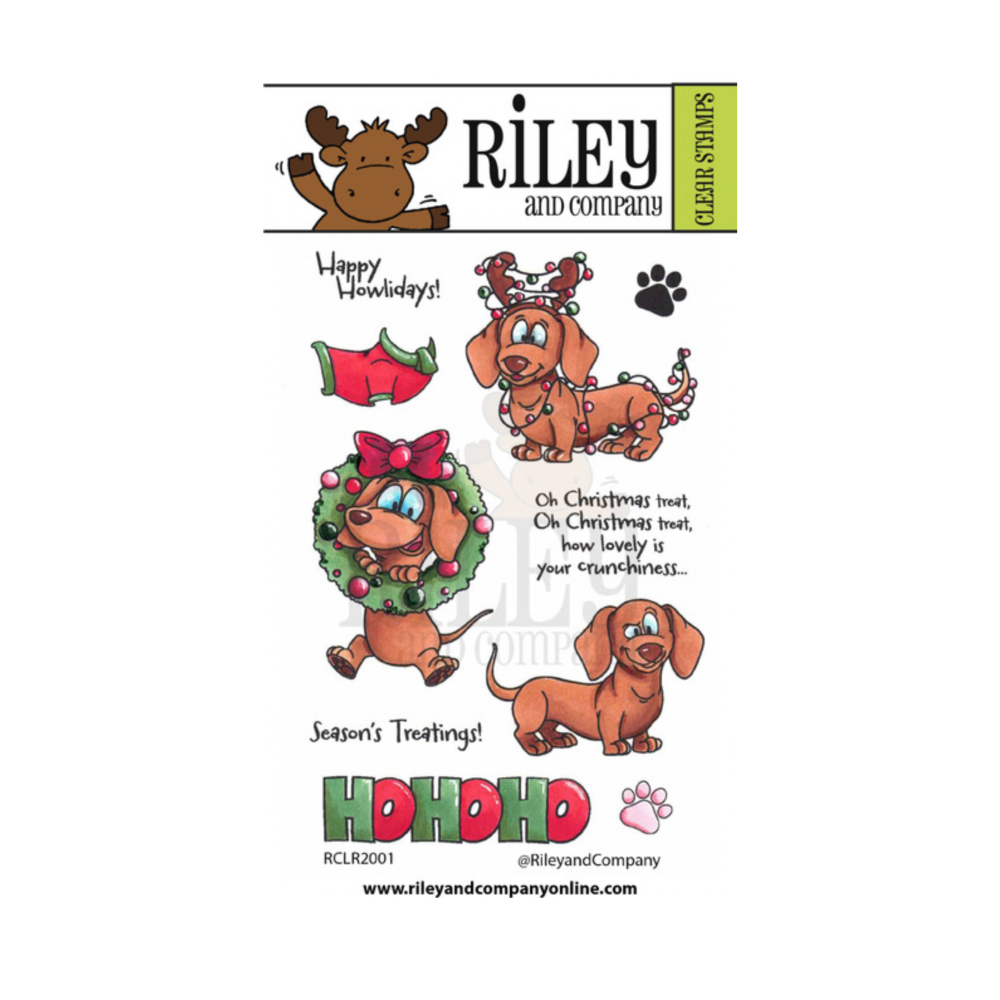 Riley and Company Woody and Hazel Jean Ho Ho Ho Clear Stamps rlcr2001