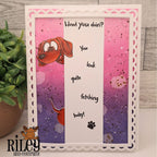 Riley and Company Woody and Hazel Jean Puppy Power Clear Stamp and Die Set paw print