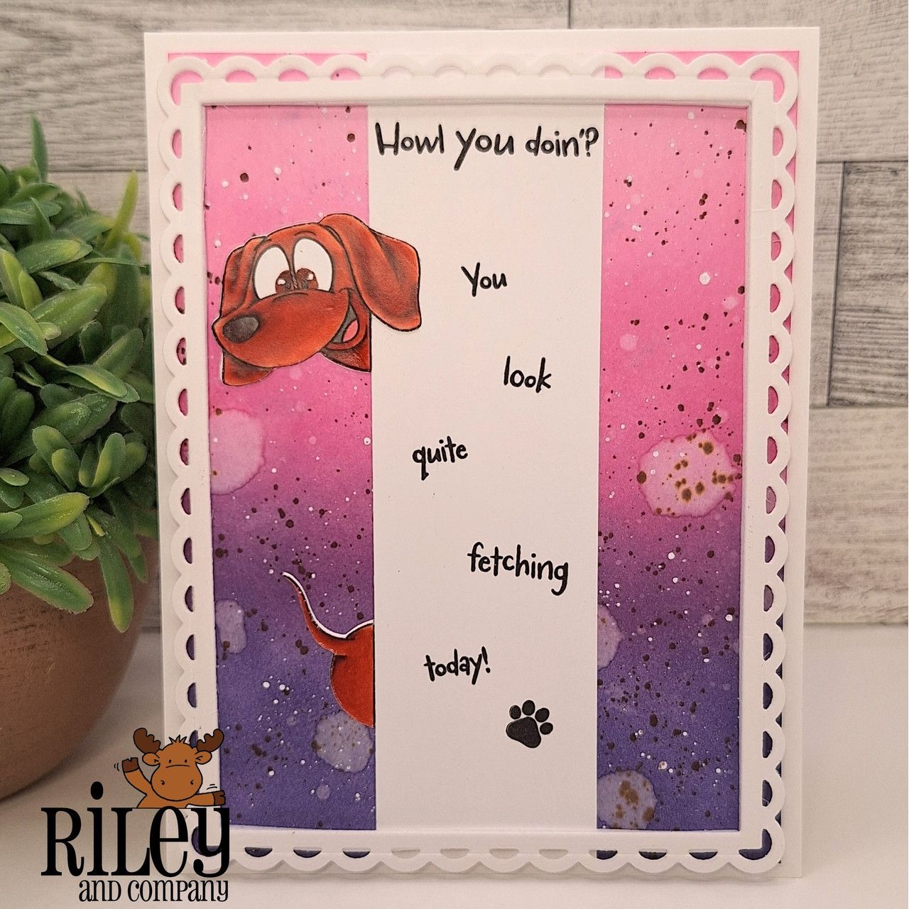 Riley and Company Woody and Hazel Jean Puppy Power Clear Stamp and Die Set paw print