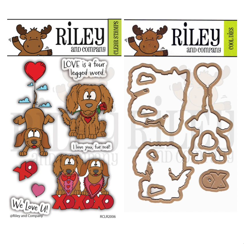 Riley and Company Woody and Hazel Jean XO Clear Stamp and Die Set