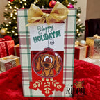Riley and Company Woody and Hazel Ornaments Dies rd2033 green glitter holidays card