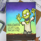 Riley and Company Zombie 1 Clear Stamp and Die Set halloween card