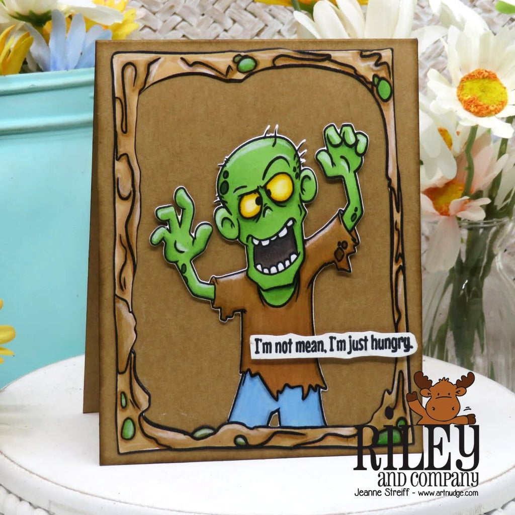 Riley and Company Zombie 1 Clear Stamp rclr2028 i'm hungry card