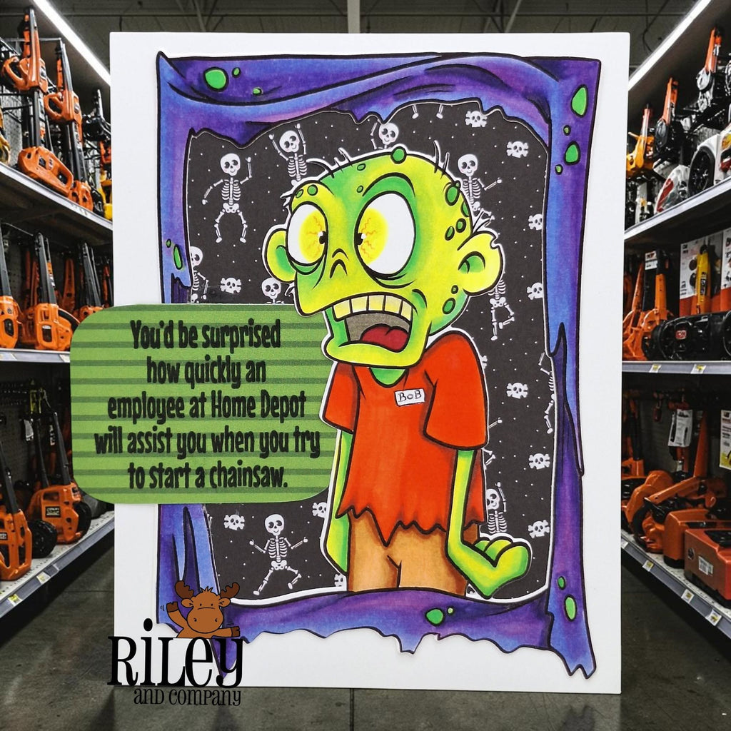 Riley and Company Zombie 2 Die rd2031 skeleton background card