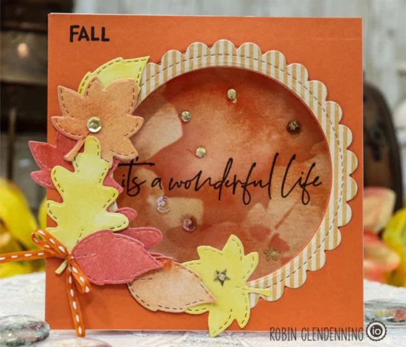 Impression Obsession Clear Stamps Wonderful Life cl1259 shaker card