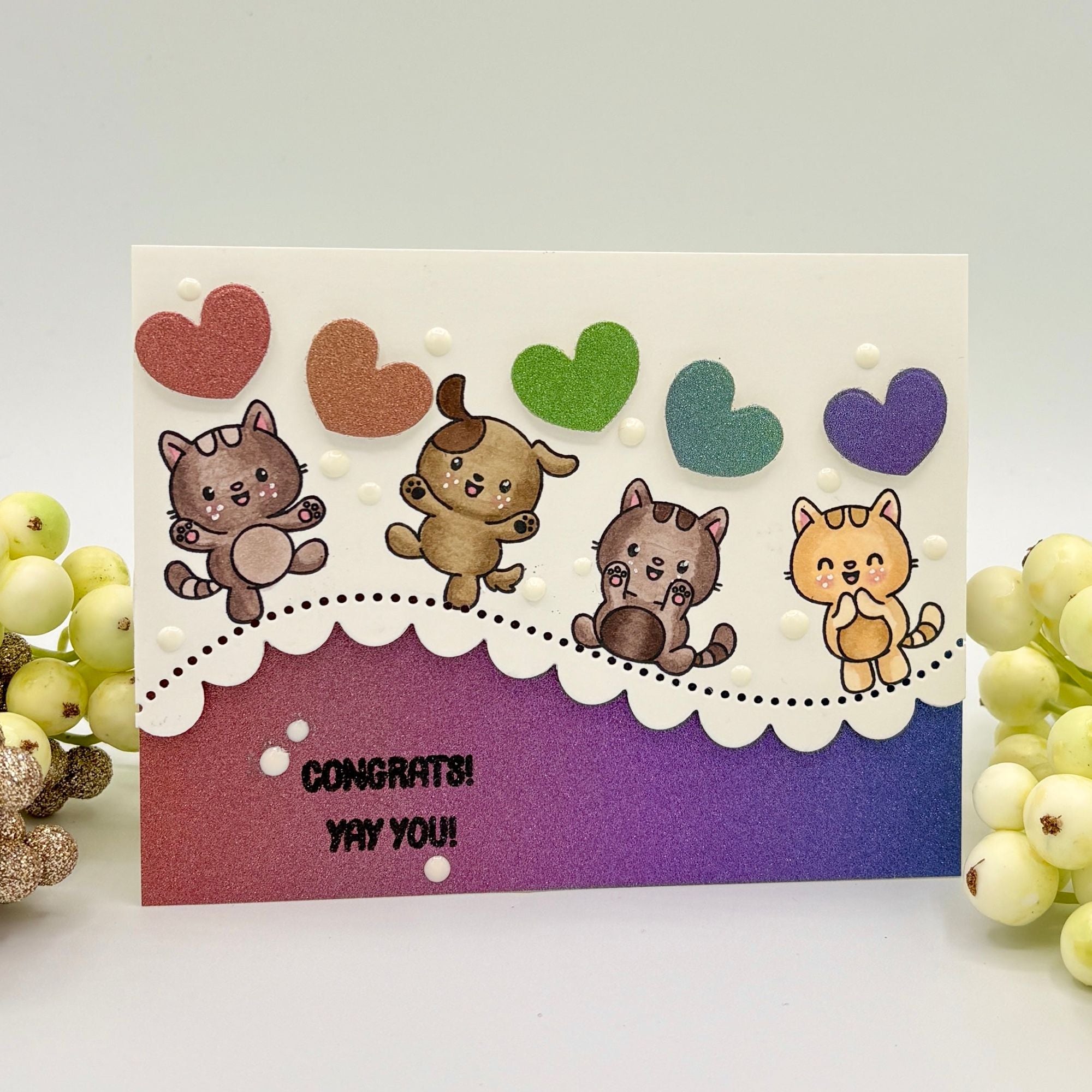 Simon Says Clear Stamps Round of Appaws 3184ssc Favorite Things Congrats Card | color-code:ALT01