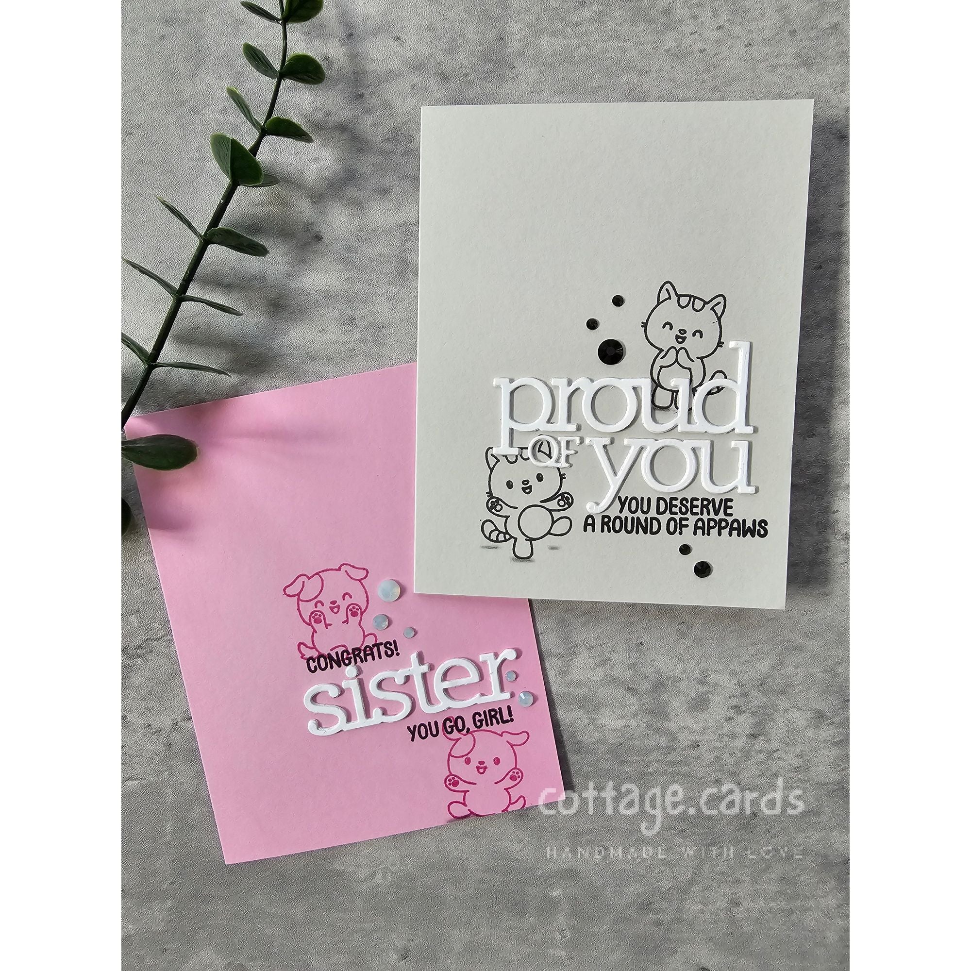 Simon Says Clear Stamps Round of Appaws 3184ssc Favorite Things Congrats Card