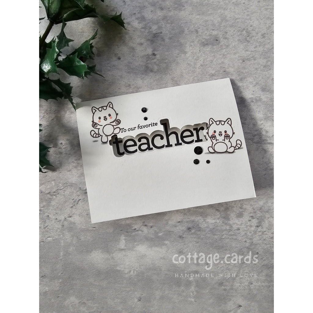 Simon Says Clear Stamps Round of Appaws 3184ssc Favorite Things Teacher Card