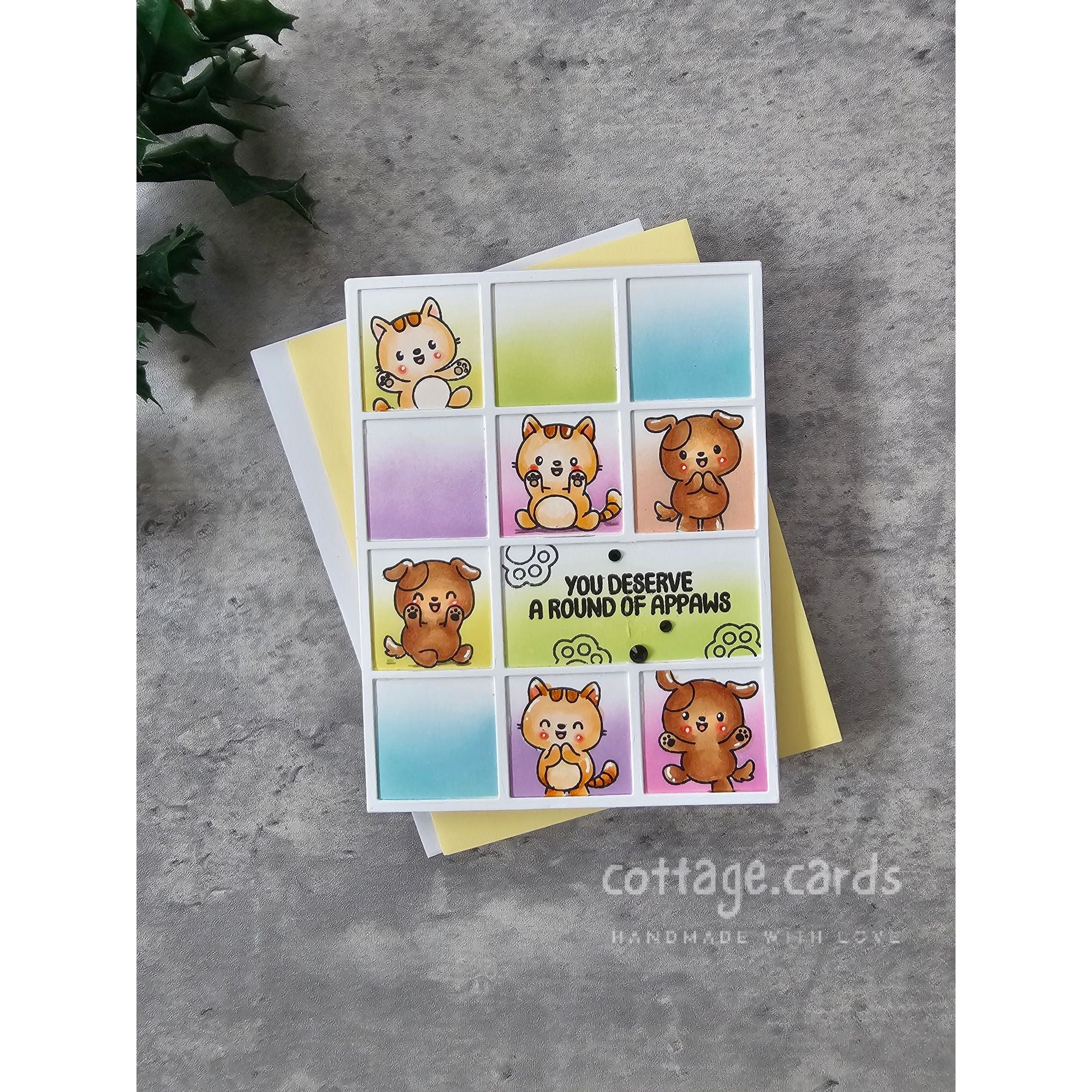 Simon Says Clear Stamps Round of Appaws 3184ssc Favorite Things Congrats Card