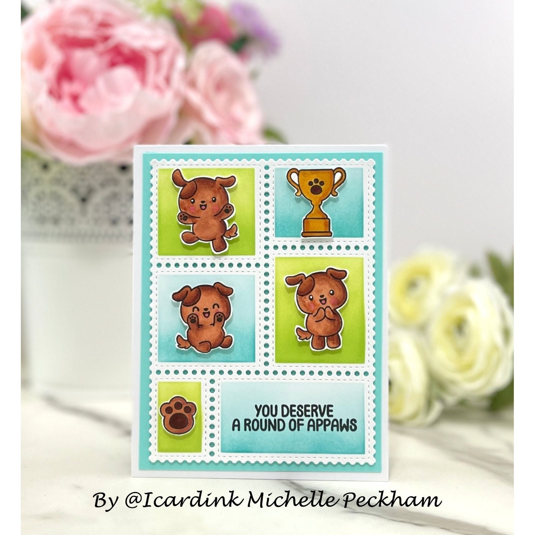 Simon Says Clear Stamps Round of Appaws 3184ssc Favorite Things Congrats Card