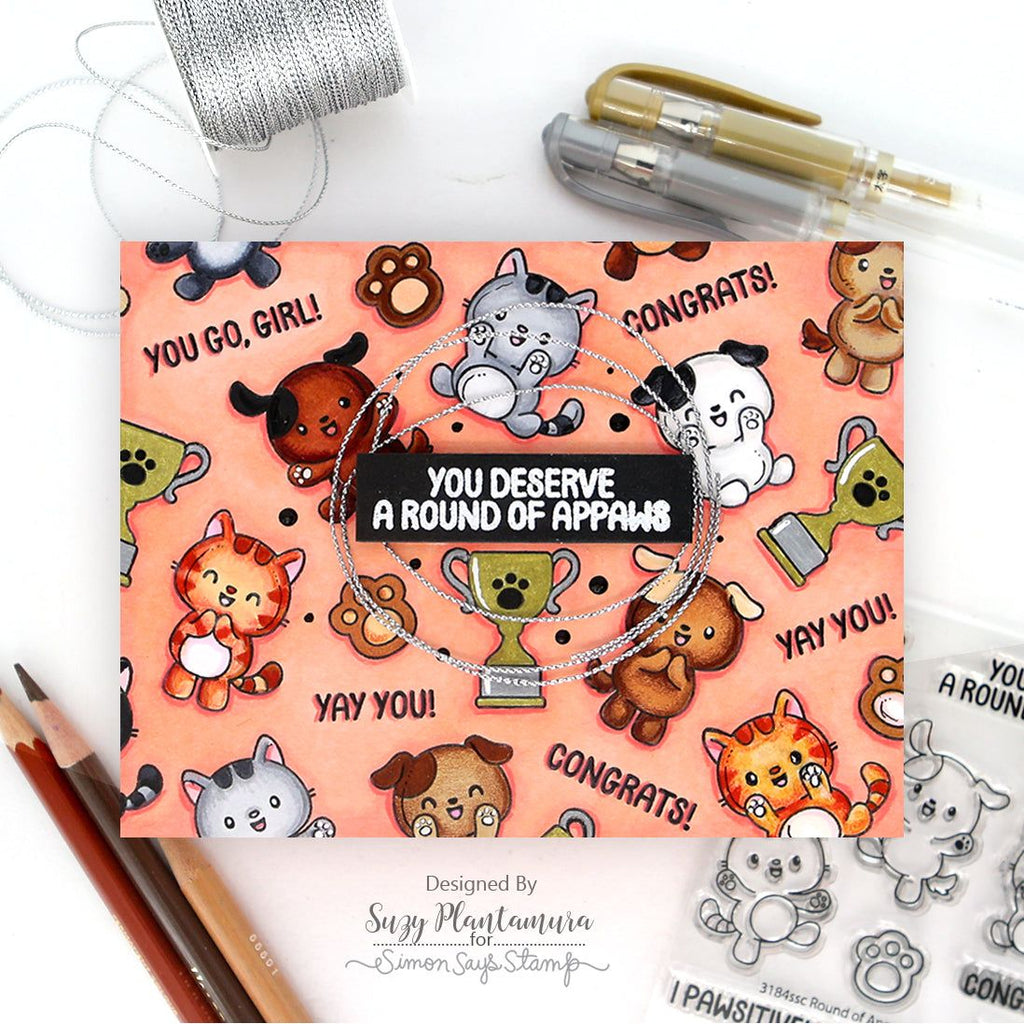 Simon Says Clear Stamps Round of Appaws 3184ssc Favorite Things Congrats Card | color-code:ALT02