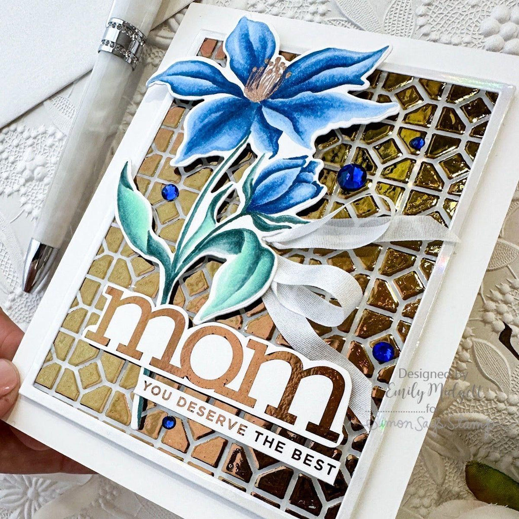 Simon Says Stamp Pawsitively Dazzling Gems Royal se105 Be Bold Mom Card | color-code:ALT01