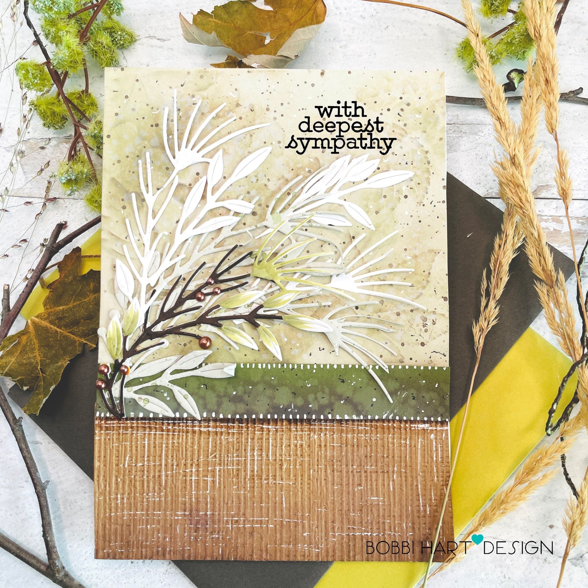 Simon Says Stamp Rustic Sprigs Wafer Dies s876 Season Of Wonder Sympathy Card | color-code:ALT03