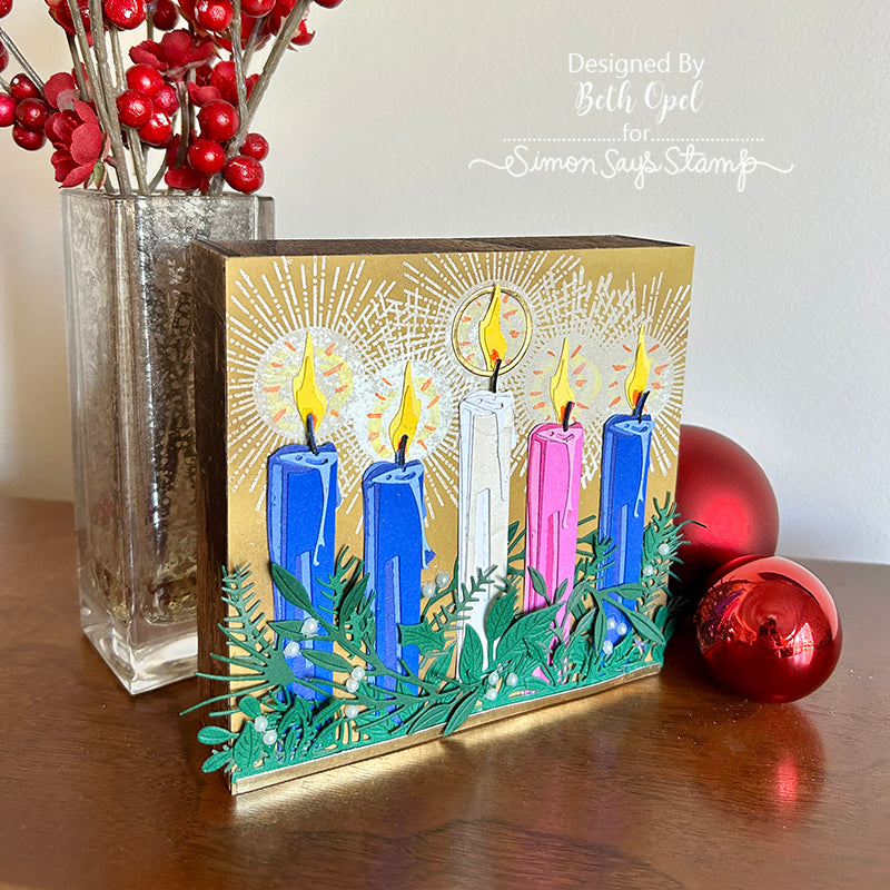 Simon Says Stamp Rustic Sprigs Wafer Dies s876 Season Of Wonder Advent Wreath Decor
