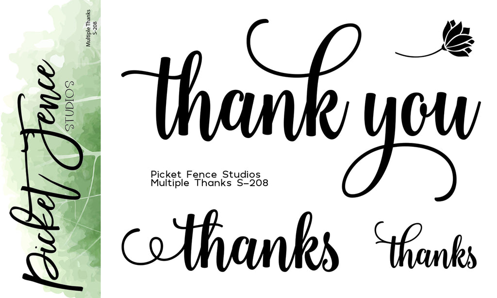 Picket Fence Studios Multiple Thanks Clear Stamps s-208