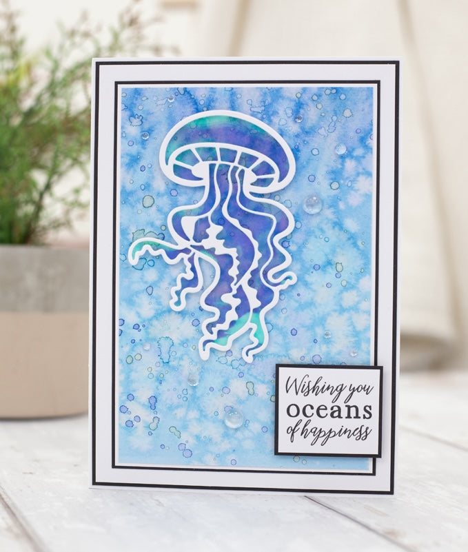 Crafter's Companion Enchanted Ocean 12 x 12 Paper Pad s-eo-pad12 jellyfish bubbles card