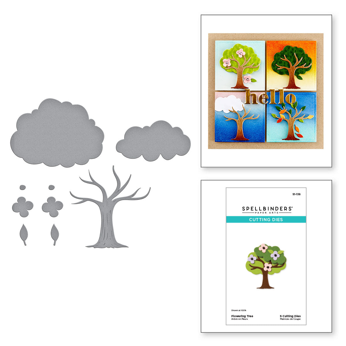 Spellbinders Flowering Tree Etched Dies s1-138