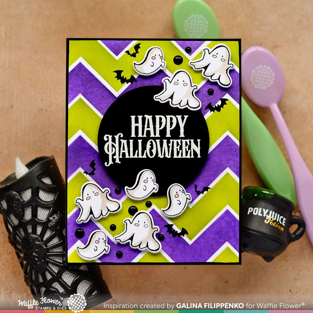 Waffle Fower Happy Halloween Clear Stamps 421525 ghosts