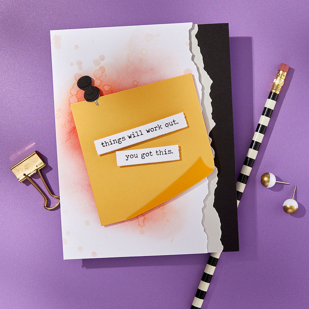 Spellbinders Push Pin Notes Etched Dies s3-550 you got this