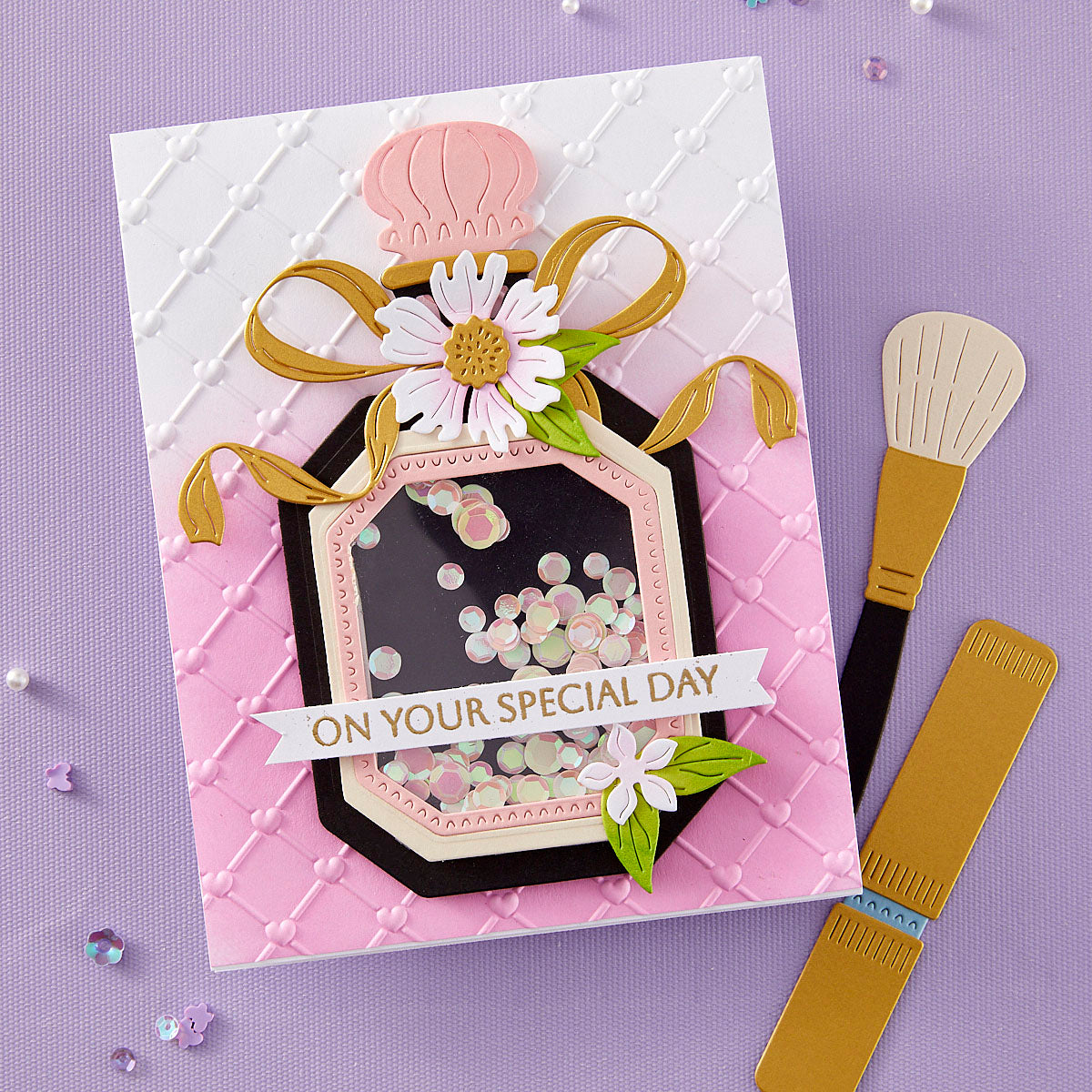 Spellbinders Cross My Heart 3D Embossing Folder e3d-102 special day