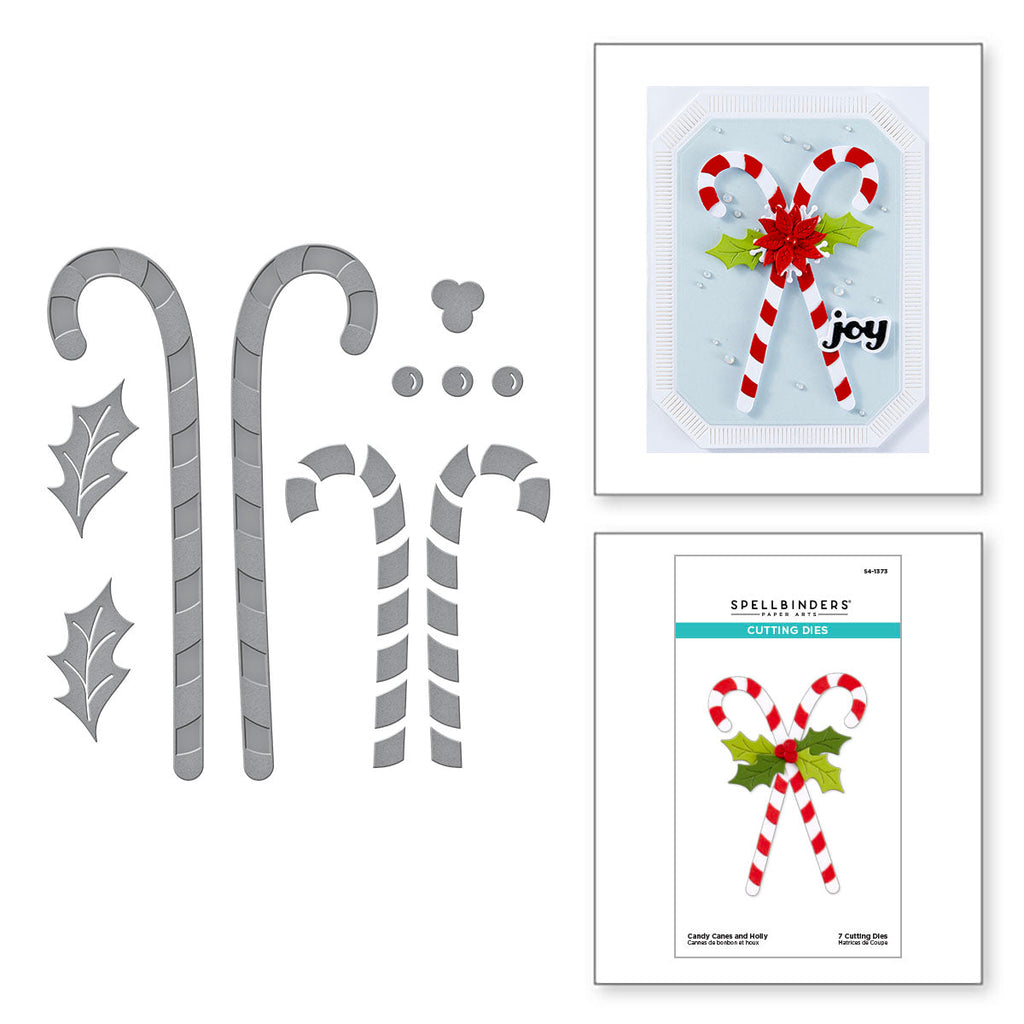 Spellbinders Candy Canes and Holly Etched Dies s4-1373