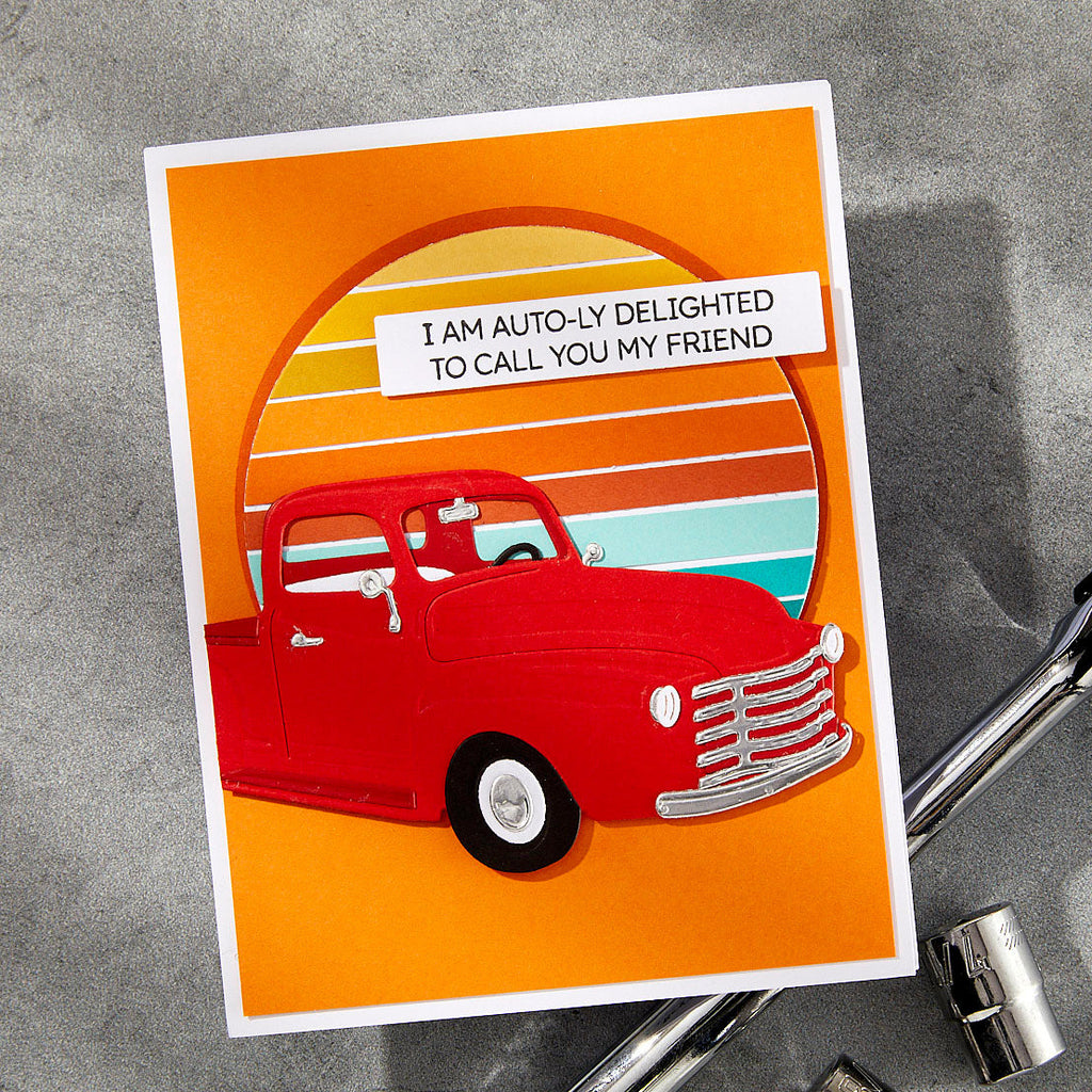 Spellbinders Timeless Truck Etched Dies s4-1446 my friend