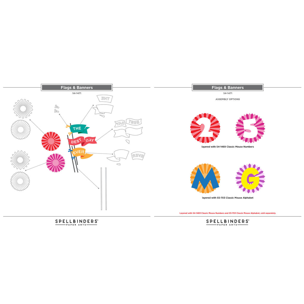 Spellbinders Flags and Banners Etched Dies s4-1471 guide