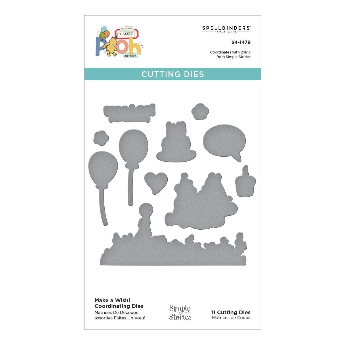 Simple Stories Make A Wish Say Cheese Classic Pooh Stamps And Dies Bundle