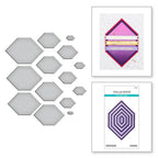 S5-588 Spellbinders Essential Hexi-Gems Etched Dies Gems