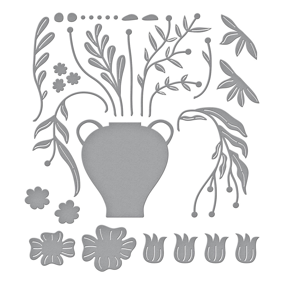 Spellbinders Fresh Picked Vase Bouquet Etched Dies s5-618