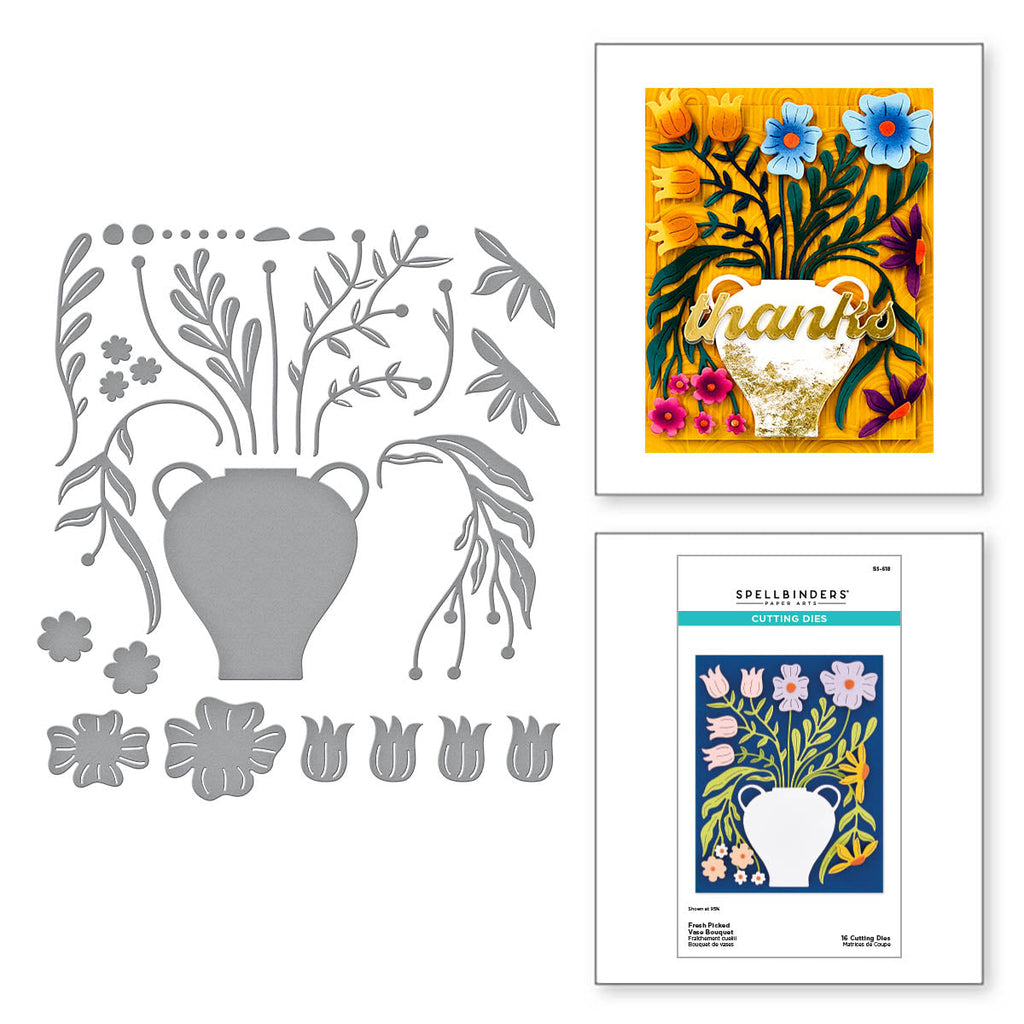 Spellbinders Fresh Picked Vase Bouquet Etched Dies s5-618 product image