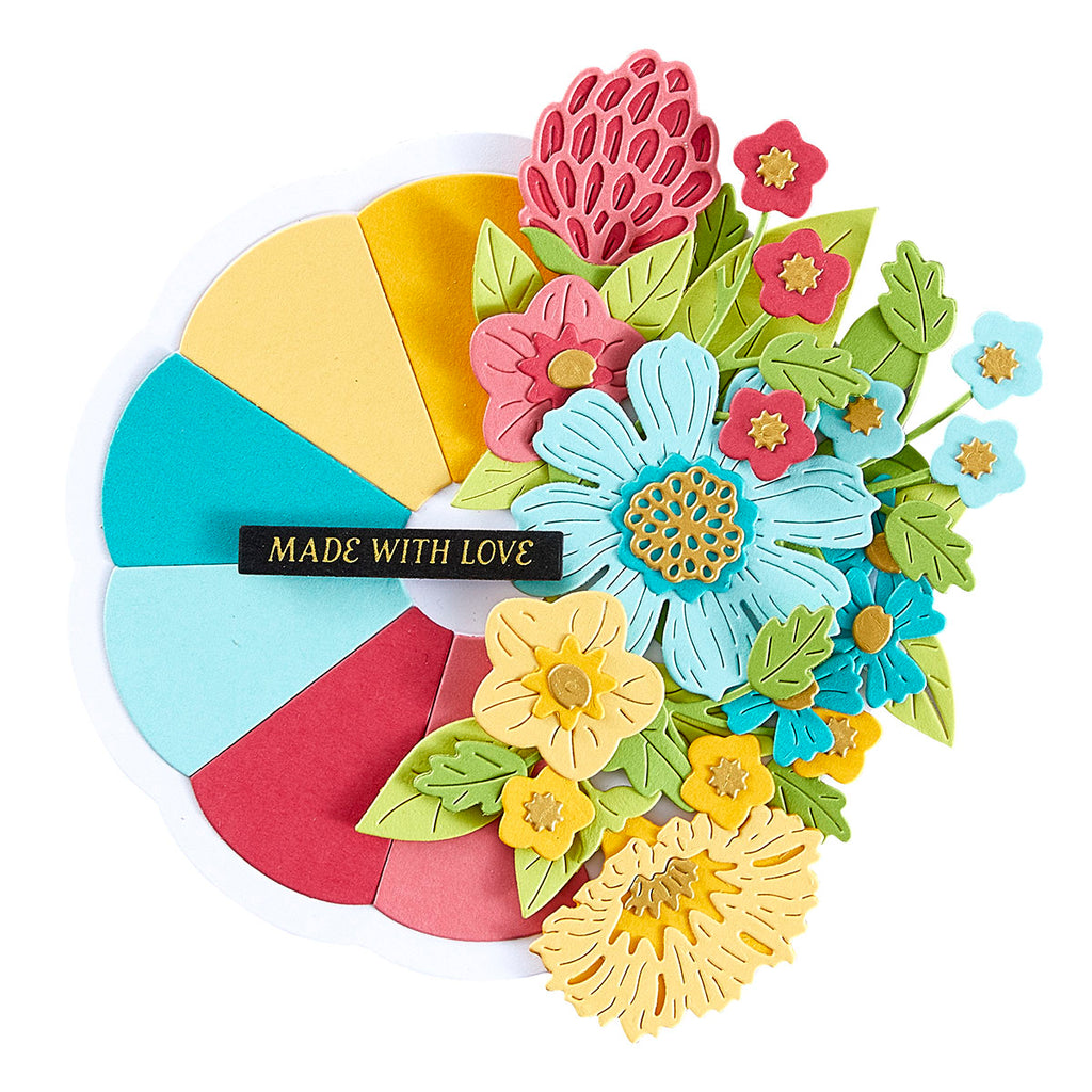 Spellbinders Color Swatch Petal, Stack, Wheel, Die and Ring Bundle flower