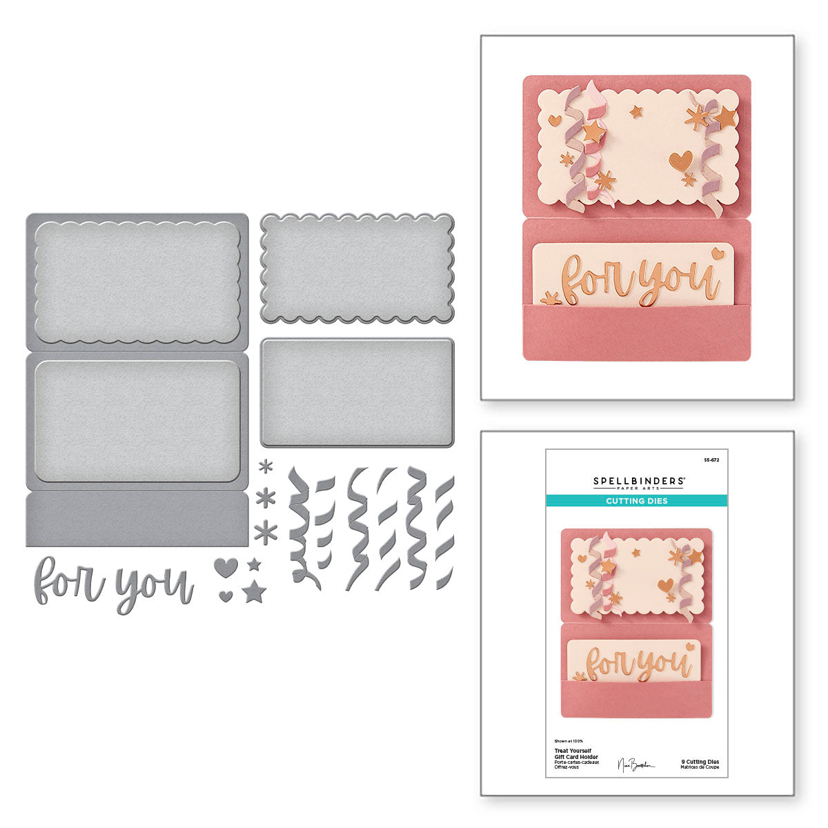 Spellbinders Treat Yourself Gift Card Holder Etched Dies s5-672